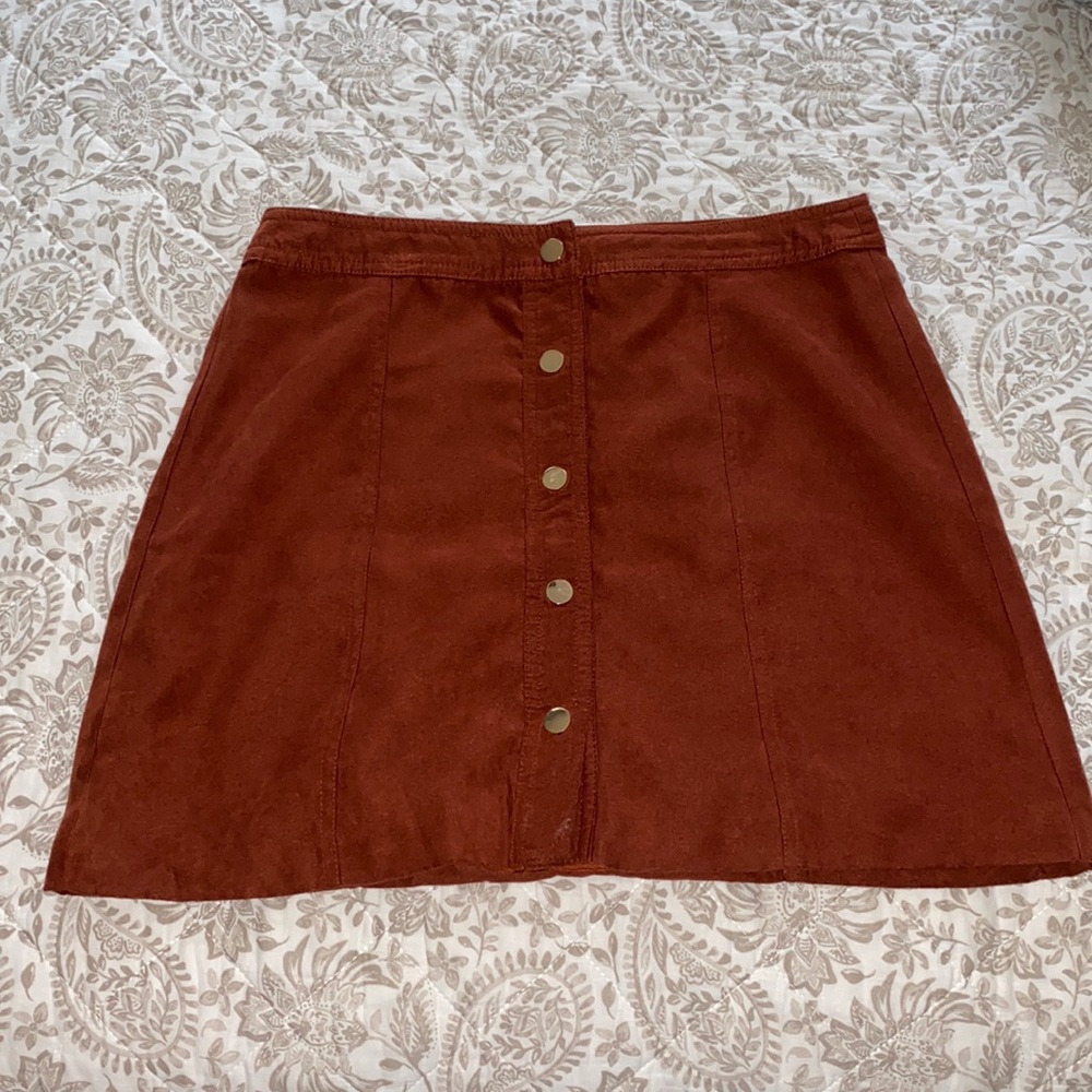 Forever 21 Rust Orange Button-up Skirt